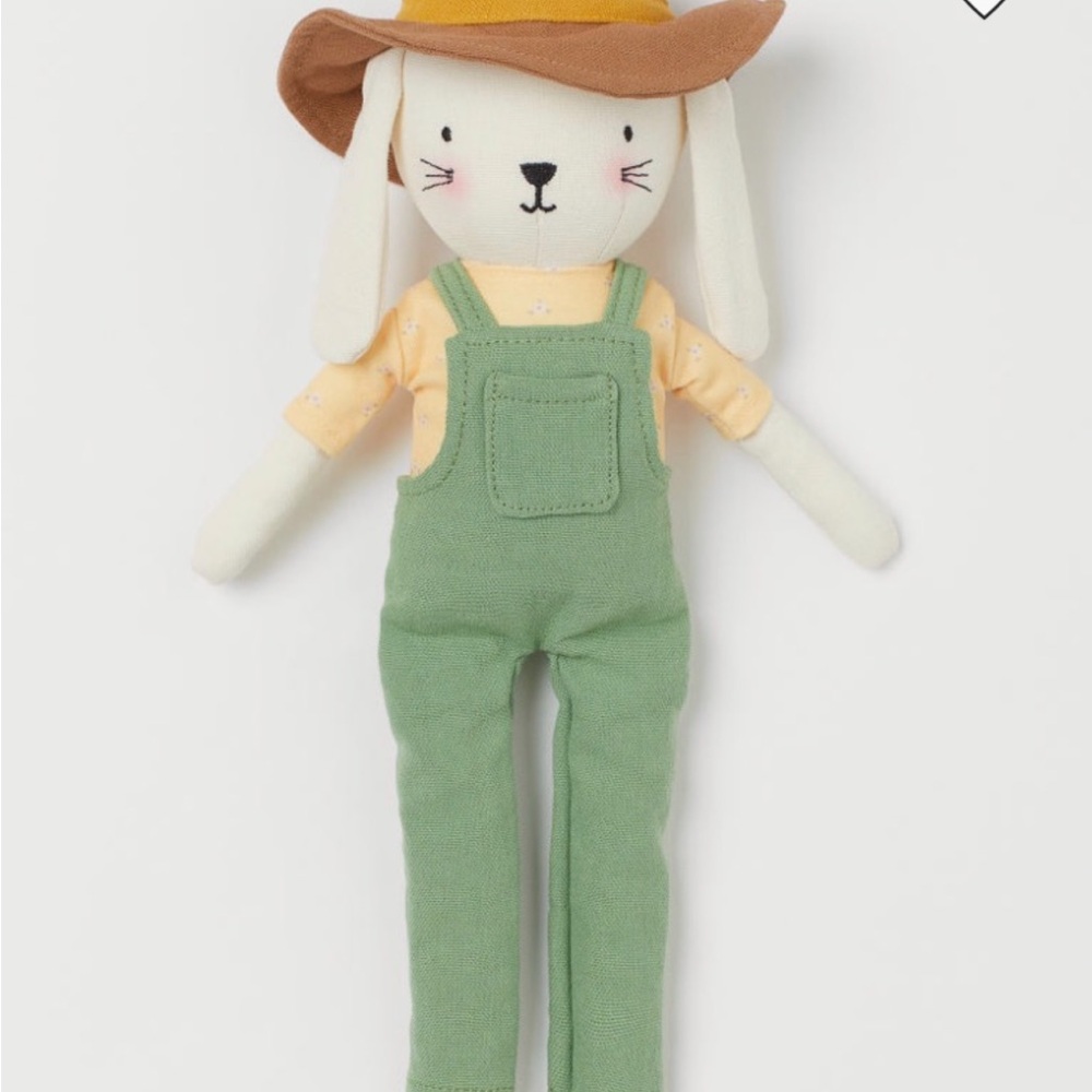 NWT H&M Plush Rabbit with Overalls